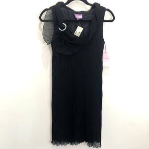 Vivienne Tam‎ Black Embellished Cocktail Dress